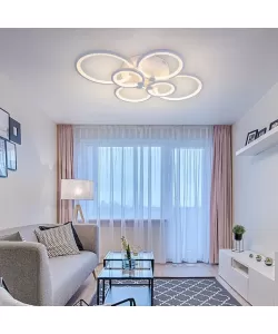 Lustra Led Cerc cu Telecomanda, 168W, Dimabila, Alb, Acril - RESIGILAT