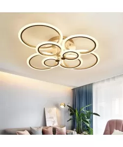 Lustra LED Cerc cu Telecomanda, 200W, Alb, Acril, Dimabila