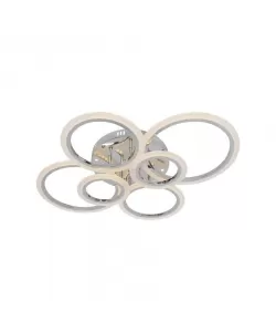 Lustra LED Cerc cu Telecomanda, 2.4GHz, 120W, 3000K/4000K/6000K, Acril, Crom, Dimabila