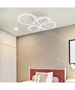 Lustra LED Cerc cu Telecomanda, 2.4GHz, 80W, Lumina Rece/Calda/Neutra, Acril, Crom, Dimabila