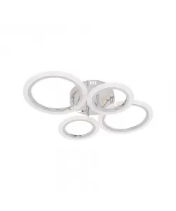 Lustra LED Cerc cu Telecomanda, 2.4GHz, 80W, Lumina Rece/Calda/Neutra, Acril, Crom, Dimabila