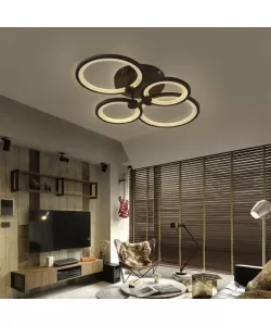 Lustra LED Cerc cu telecomanda, Dimabila, 88W, Maro