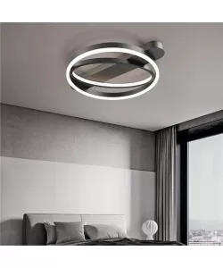 Lustra LED Cerelis cu Telecomanda, 90W, 2.4Ghz, Dimabila, Acril, Negru