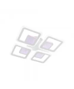 Lustra LED Chai 3D cu Telecomanda, 104W, 2.4GHz, Dimabila, RGB, Acril, Alb