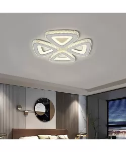 Lustra LED Cleon cu Telecomanda, 2.4Ghz, 112W, Acril, Alb