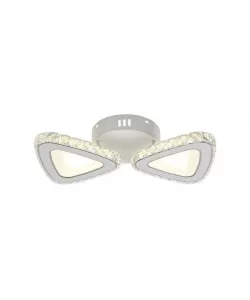 Lustra LED Cleon cu Telecomanda, 2.4Ghz, 56W, Acril si cristal, Alb Lustra LED Cleon cu Telecomanda, 2.4Ghz, 56W, Acril si cristal, Alb