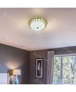 Lustra LED Cristal, 48W, Auriu, Lumina Rece/Calda/Neutra