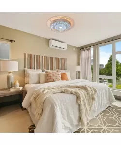 Lustra LED Cristal Addison, 50W, Cristal, Auriu, Lumina Rece/Calda/Neutra