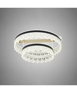 Lustra LED Cristal cu Telecomanda Harrison 122W Dimabila Alb Negru