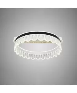 Lustra LED Cristal cu Telecomanda Hezekiah 60W Dimabila Alb Negru