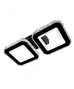 Lustra LED Cristal cu Telecomanda Mekhi 52W Dimabila Alb Negru