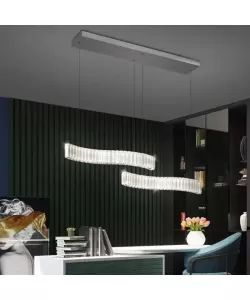 Lustra LED Cristal cu Telecomanda Merve 24W Argintiu Lustra LED Cristal cu Telecomanda Merve 24W Argintiu