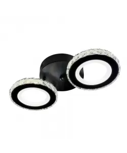 Lustra LED Cristal cu Telecomanda Raiden 29W Dimabila Negru Lustra LED Cristal cu Telecomanda Raiden 29W Dimabila Negru