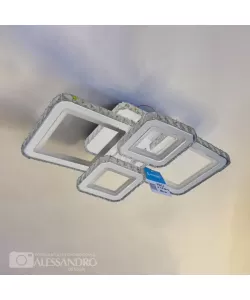 Lustra LED Cristal RGB cu Telecomanda Josue 154W Dimabila Alb Lustra LED Cristal RGB cu Telecomanda Josue 154W Dimabila Alb