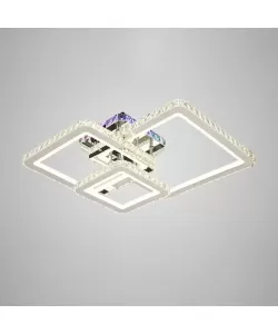 Lustra LED Cristal RGB cu Telecomanda Justin 106W Dimabila Argintiu