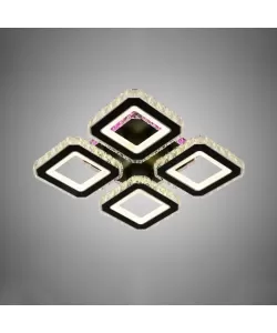 Lustra LED Cristal RGB cu Telecomanda Kinsley 74W Dimabila Negru Lustra LED Cristal RGB cu Telecomanda Kinsley 74W Dimabila Negru