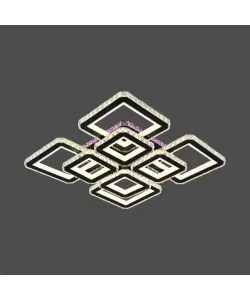 Lustra LED Cristal RGB cu Telecomanda Kyomi 163W Dimabila Negru