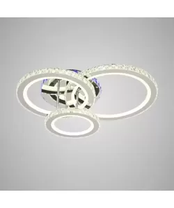 Lustra LED Cristal RGB cu Telecomanda Maddox 95W Dimabila Argintiu