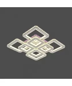 Lustra LED Cristal RGB cu Telecomanda Reagan 163W Dimabila Alb