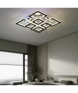 Lustra LED Cristal RGB cu Telecomanda Tanzania 128W Dimabila Argintiu Lustra LED Cristal RGB cu Telecomanda Tanzania 128W Dimabila Argintiu