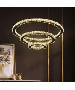 Lustra LED Cristal cu Telecomanda Hallie, 138W, Argintiu Lustra LED Cristal cu Telecomanda Hallie, 138W, Argintiu