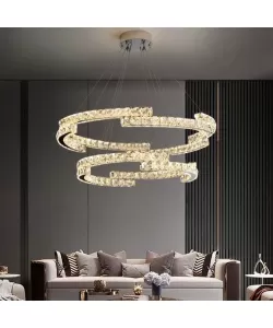 Lustra LED Cristal cu Telecomanda Latifah 118W Argintiu