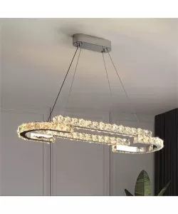 Lustra LED Cristal cu Telecomanda Samira 86W, Argintiu