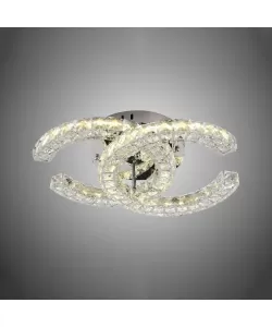 Lustra LED Cristal cu Telecomanda Shia 56W Dimabila Argintiu