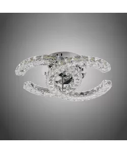 Lustra LED Cristal cu Telecomanda Shia 56W Dimabila Argintiu