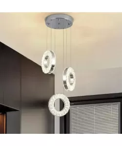 Lustra LED Cristal cu Telecomanda Yeliz 48W Argintiu