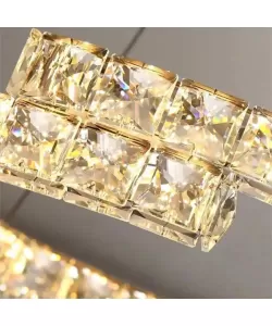 Lustra LED Cristal cu Telecomanda Yonca 46W Dimabil Argintiu