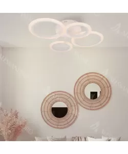 Lustra LED cu Telecomanda Betty 43W 4 Cercuri Lumina Rece/Calda/Neutra Dimabila Alb Lustra LED cu Telecomanda Betty 43W 4 Cercuri Lumina Rece/Calda/Neutra Dimabila Alb