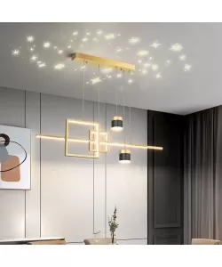 Lustra LED cu Telecomanda Denisse 64W Dimabila Auriu