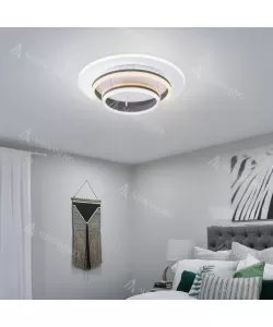 Lustra LED cu Telecomanda Iasmin, 200W, Negru si Alb, Acril, Dimabila