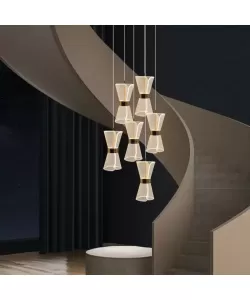 Lustra LED cu Telecomanda Jayden 38W Dimabila Auriu