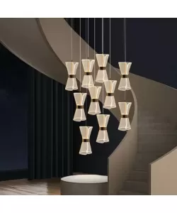 Lustra LED cu Telecomanda Jerome 58W Dimabila Auriu