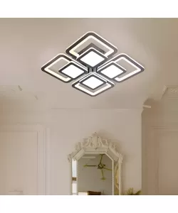 Lustra LED cu Telecomanda Kohen 77W Dimabila Negru Lustra LED cu Telecomanda Kohen 77W Dimabila Negru