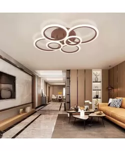 Lustra LED cu Telecomanda Lana 136W Dimabila 6 Cercuri Maro