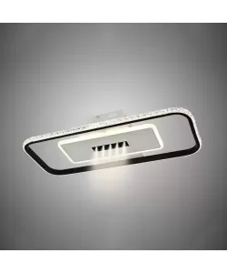 Lustra LED cu Telecomanda Nikolas 48W Dimabila Alb Negru