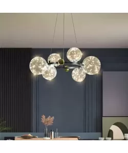 Lustra LED cu Telecomanda Noel 52W Dimabila Diametru 50cm Auriu Negru Lustra LED cu Telecomanda Noel 52W Dimabila Diametru 50cm Auriu Negru