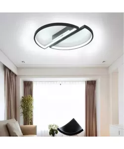 Lustra LED Diones cu Telecomanda 47W, Negru Lustra LED Diones cu Telecomanda 47W, Negru