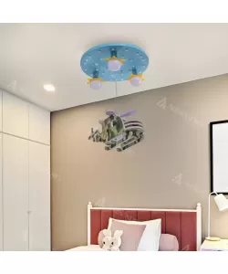 Lustra LED Elicopter, 3*E27, Multicolora