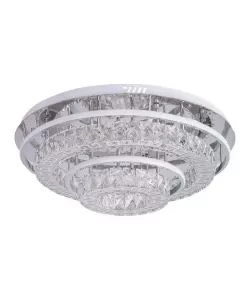Lustra LED Emili cu Telecomanda, 66W, Argintiu