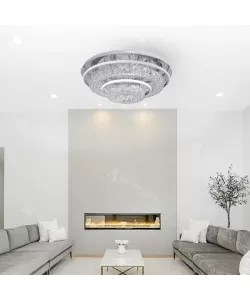 Lustra LED Emili cu Telecomanda, 74W, Argintiu