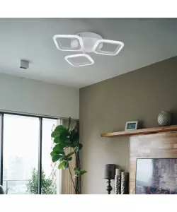 Lustra LED Erika 17W 3 Patrate Alb Lustra LED Erika 17W 3 Patrate Alb