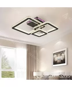 Lustra LED Estebana cu Telecomanda, 166W, Negru, RGB Lustra LED Estebana cu Telecomanda, 166W, Negru, RGB