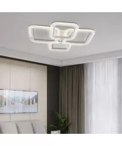 Lustra LED Faida cu Telecomanda, 2.4Ghz, 104W, Acril, Alb