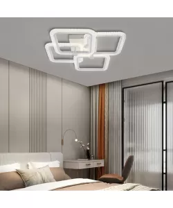 Lustra LED Faida cu Telecomanda, 2.4Ghz, 120W, Acril, Alb