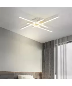 Lustra LED cu Telecomanda Fathia 80W Dimabila Alb Lustra LED cu Telecomanda Fathia 80W Dimabila Alb