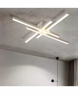 Lustra LED cu Telecomanda Fathia 80W Dimabila Alb Lustra LED cu Telecomanda Fathia 80W Dimabila Alb